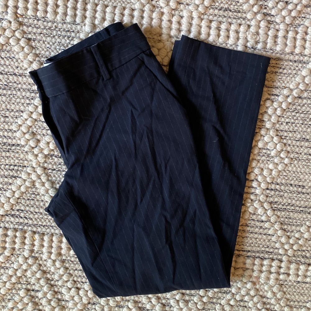 Ann Taylor Black Pinstripe Trousers